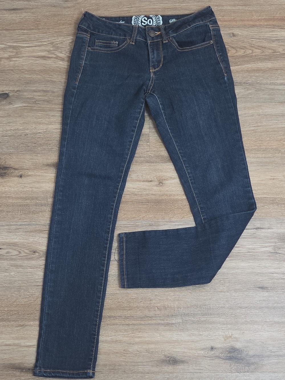 SO Dark Wash Blue Skinny Slim Fit Jeans
